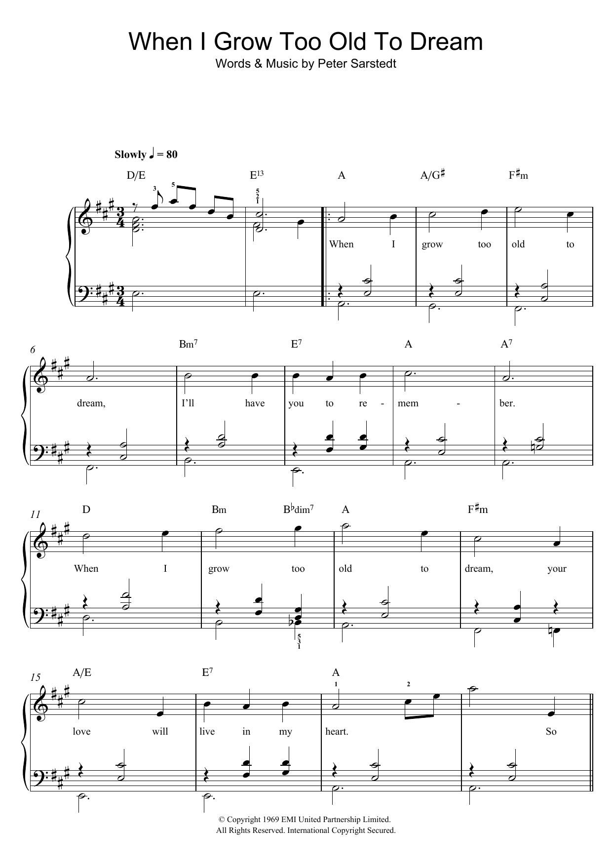 Vera Lynn When I Grow Too Old To Dream sheet music notes and chords. Download Printable PDF.