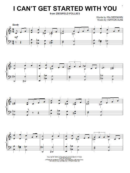 Learn to play Vernon Duke I Can't Get Started With You sheet music for Piano Solo in minutes. Price: 7.8900$ Vernon Duke I Can't Get Started With You sheet music notes and chords arranged for Piano Solo