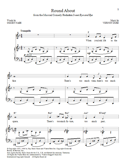 Vernon Duke Roundabout sheet music notes and chords. Download Printable PDF.