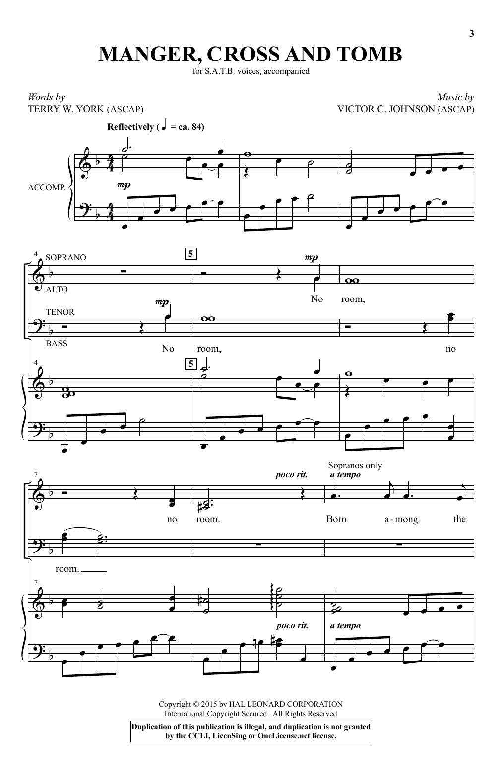 Learn to play Victor C. Johnson Manger, Cross And Tomb sheet music for SATB Choir in minutes. Price: 3.9900$ Victor C. Johnson Manger, Cross And Tomb sheet music notes and chords arranged for SATB Choir