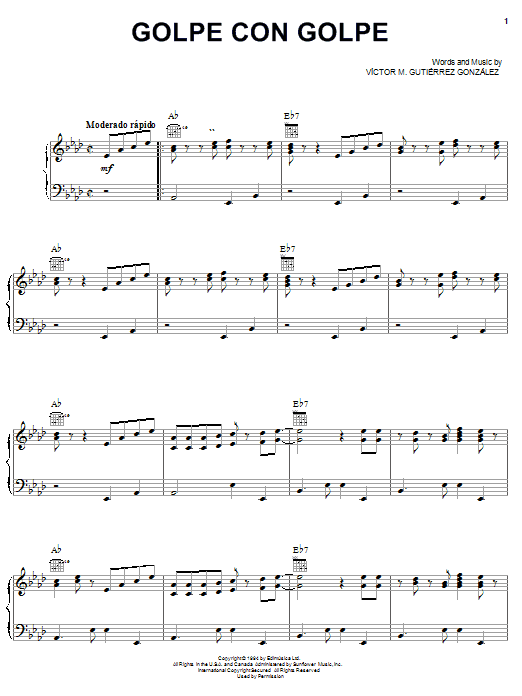 Víctor M. Gutierrez Gonzalez Golpe Con Golpe sheet music notes and chords. Download Printable PDF.