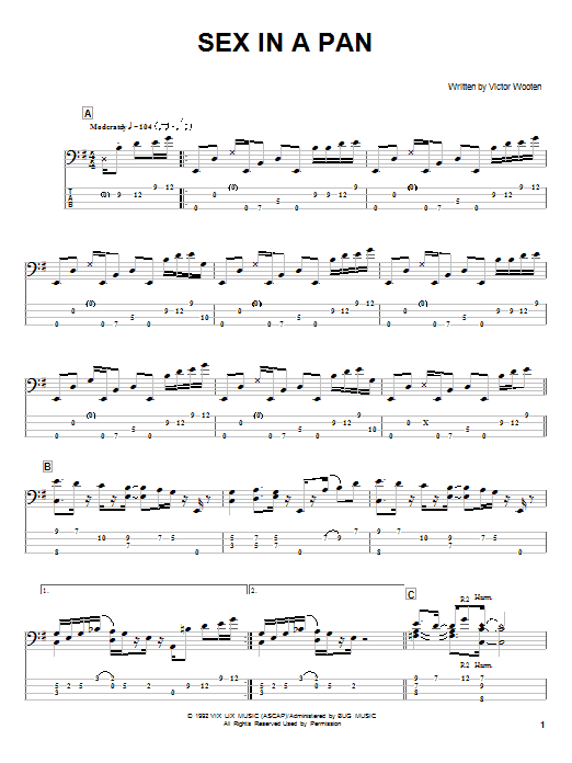 Learn to play Victor Wooten Sex In A Pan sheet music for Bass Guitar Tab in minutes. Price: 7.8900$ Victor Wooten Sex In A Pan sheet music notes and chords arranged for Bass Guitar Tab