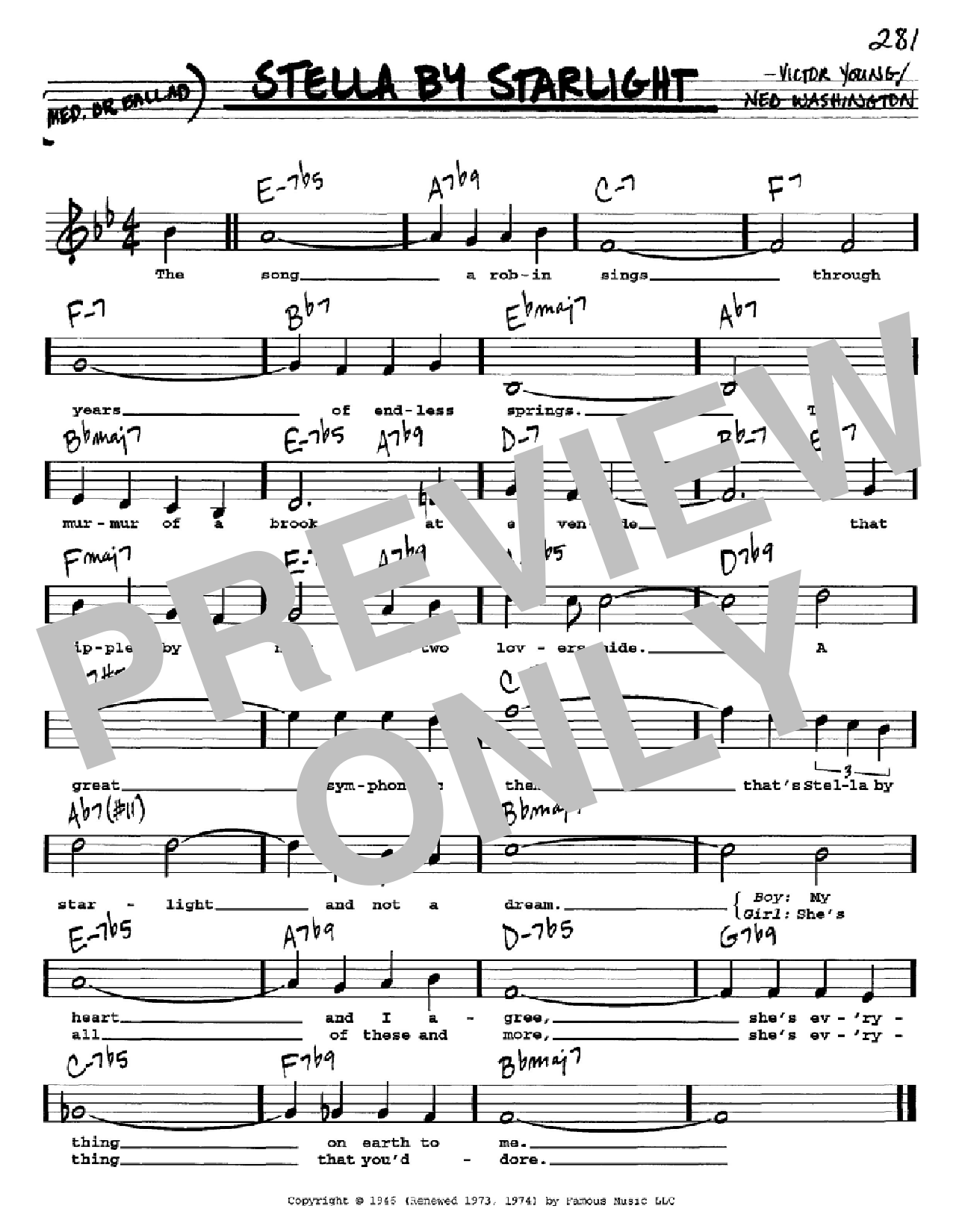 Victor Young Stella By Starlight sheet music notes and chords. Download Printable PDF.