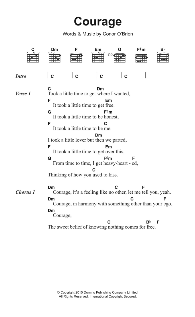 Villagers Courage sheet music notes and chords. Download Printable PDF.