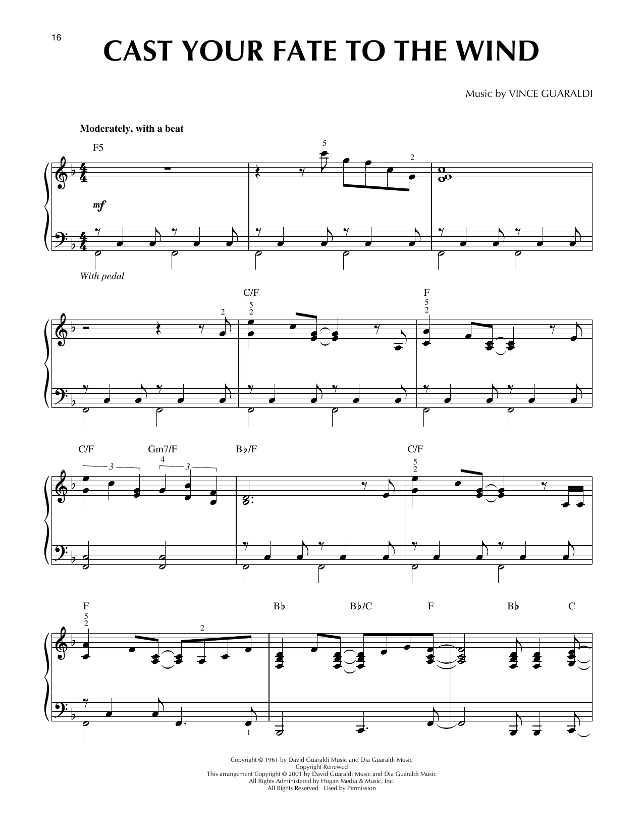 Vince Guaraldi Cast Your Fate To The Wind (arr. Brent Edstrom) [Jazz version] sheet music notes and chords. Download Printable PDF.