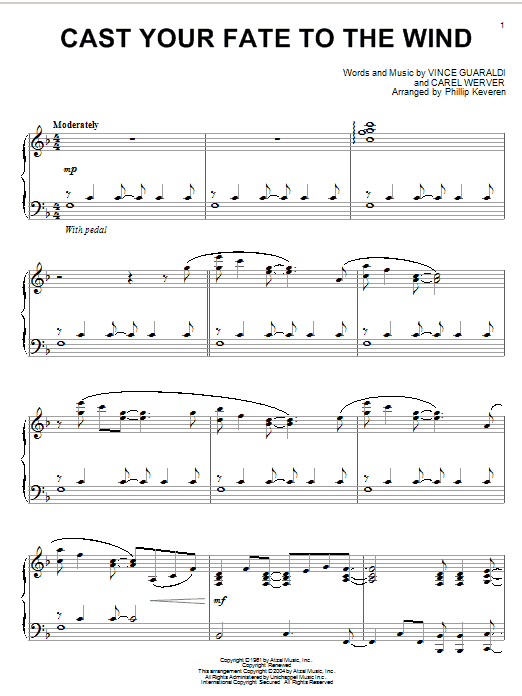 Vince Guaraldi Cast Your Fate To The Wind sheet music notes and chords. Download Printable PDF.