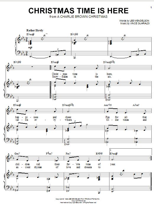 Vince Guaraldi Christmas Time Is Here sheet music notes and chords. Download Printable PDF.