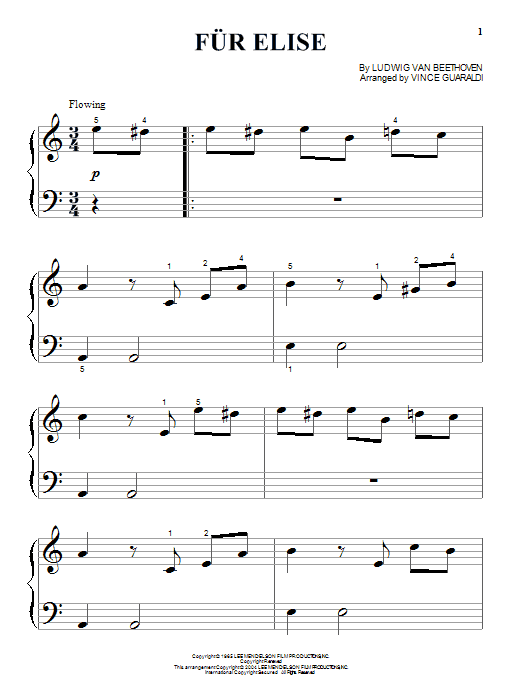 Vince Guaraldi Fur Elise sheet music notes and chords. Download Printable PDF.