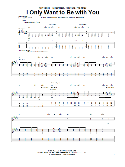 Learn to play Volbeat I Only Want To Be With You sheet music for Guitar Tab in minutes. Price: 7.8900$ Volbeat I Only Want To Be With You sheet music notes and chords arranged for Guitar Tab