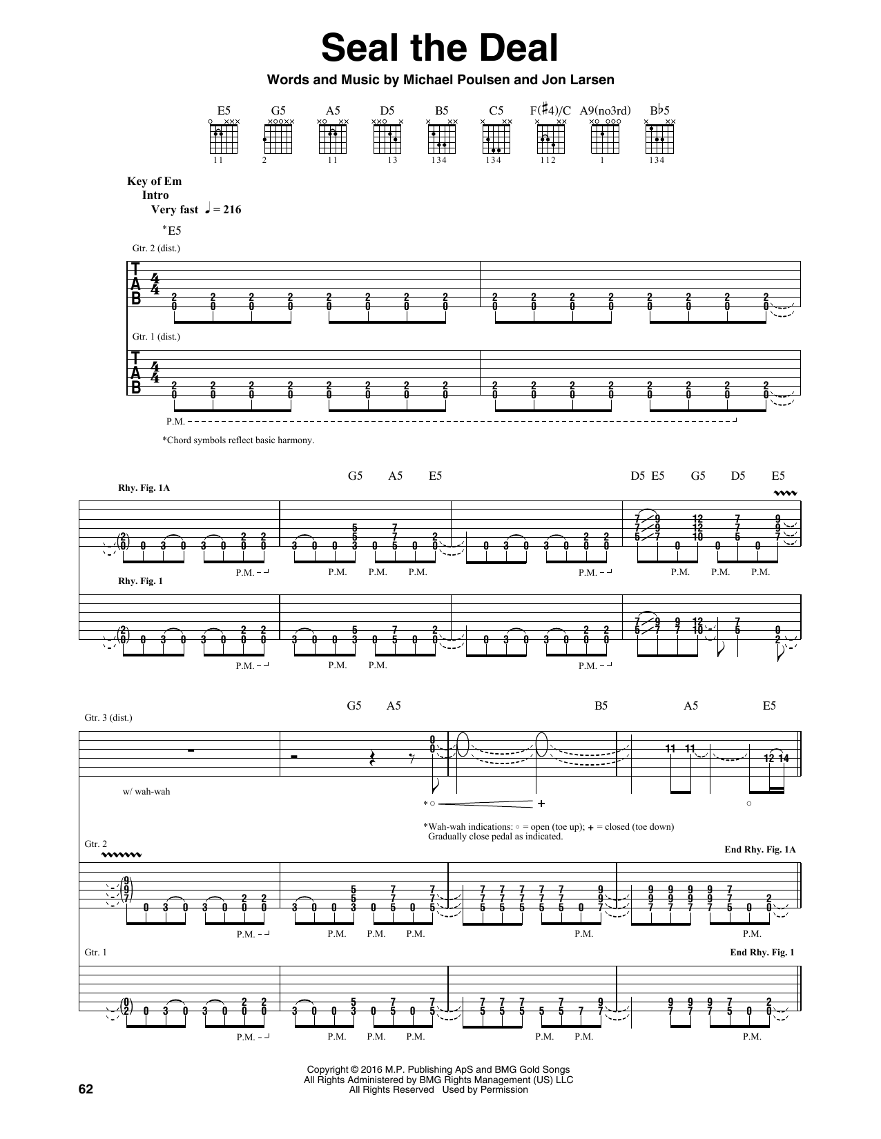 Volbeat Seal The Deal sheet music notes and chords. Download Printable PDF.