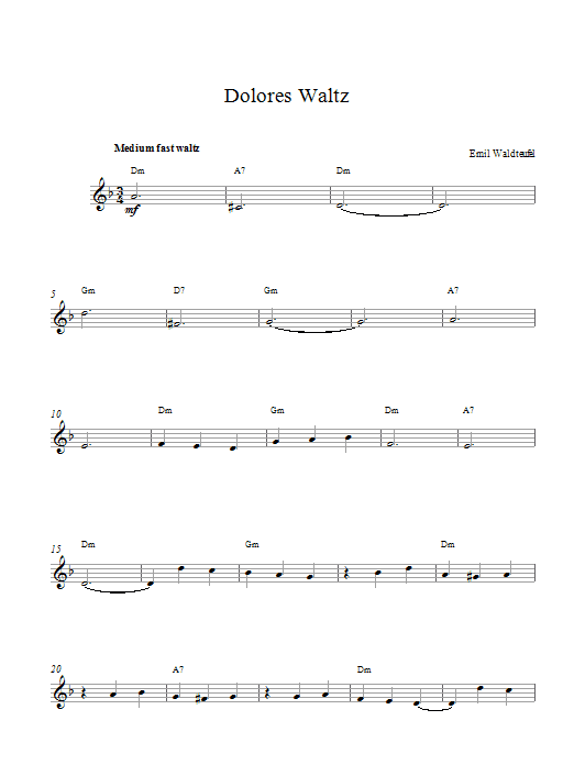 Emile Waldteufel Dolores Waltz sheet music notes and chords. Download Printable PDF.