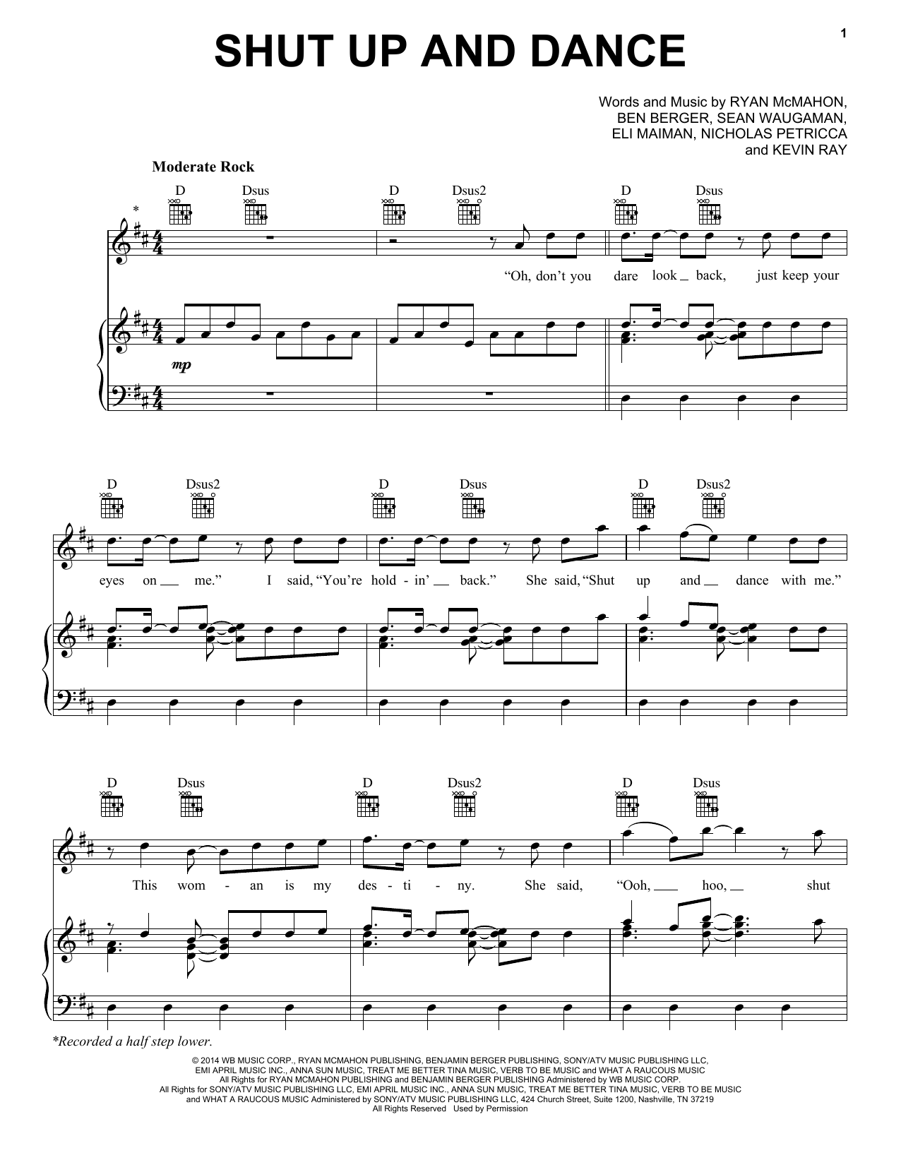 Walk The Moon Shut Up And Dance sheet music notes and chords. Download Printable PDF.