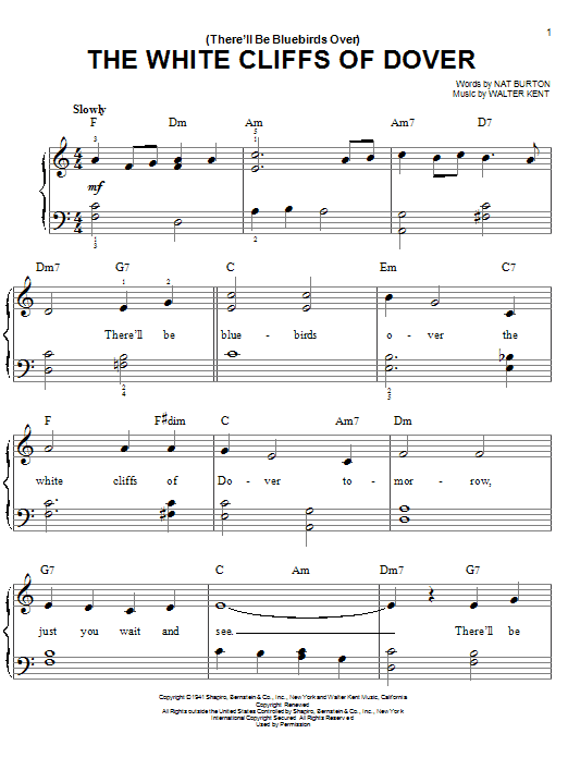 Nat Burton (There'll Be Bluebirds Over) The White Cliffs Of Dover sheet music notes and chords. Download Printable PDF.