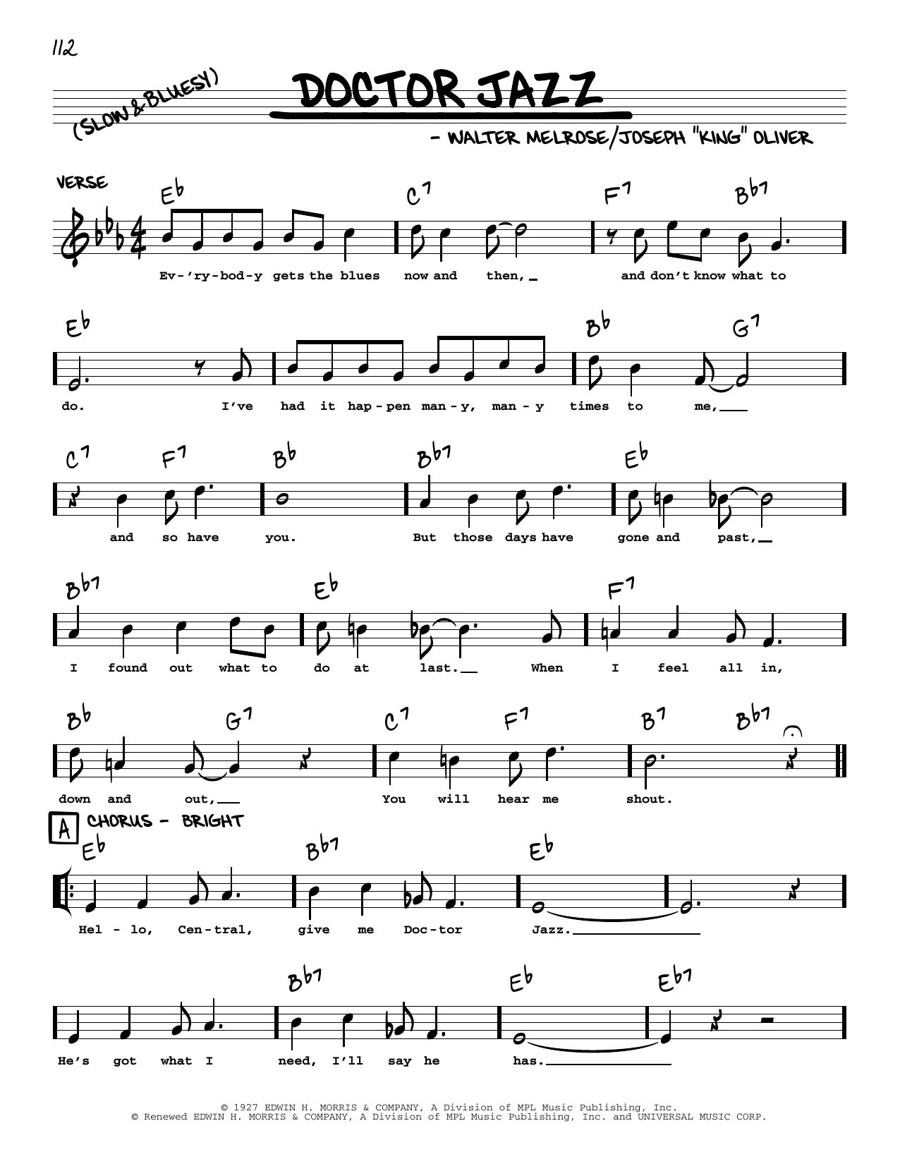 Walter Melrose Doctor Jazz sheet music notes and chords. Download Printable PDF.