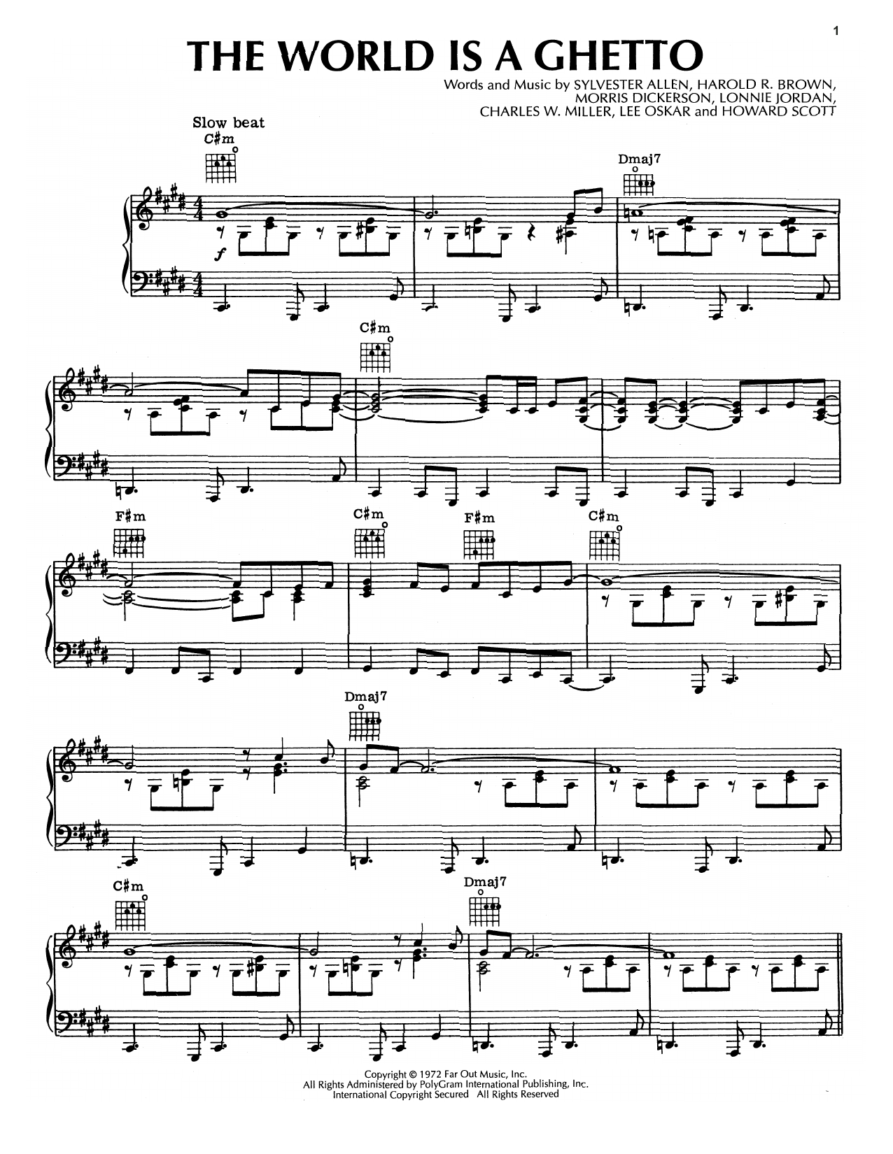 War The World Is A Ghetto sheet music notes and chords. Download Printable PDF.