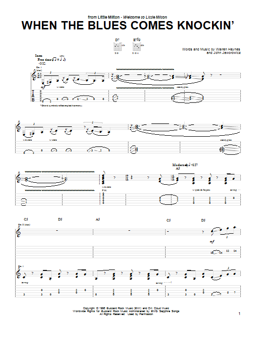 Learn to play Warren Haynes When The Blues Comes Knockin' sheet music for Guitar Tab in minutes. Price: 7.8900$ Warren Haynes When The Blues Comes Knockin' sheet music notes and chords arranged for Guitar Tab