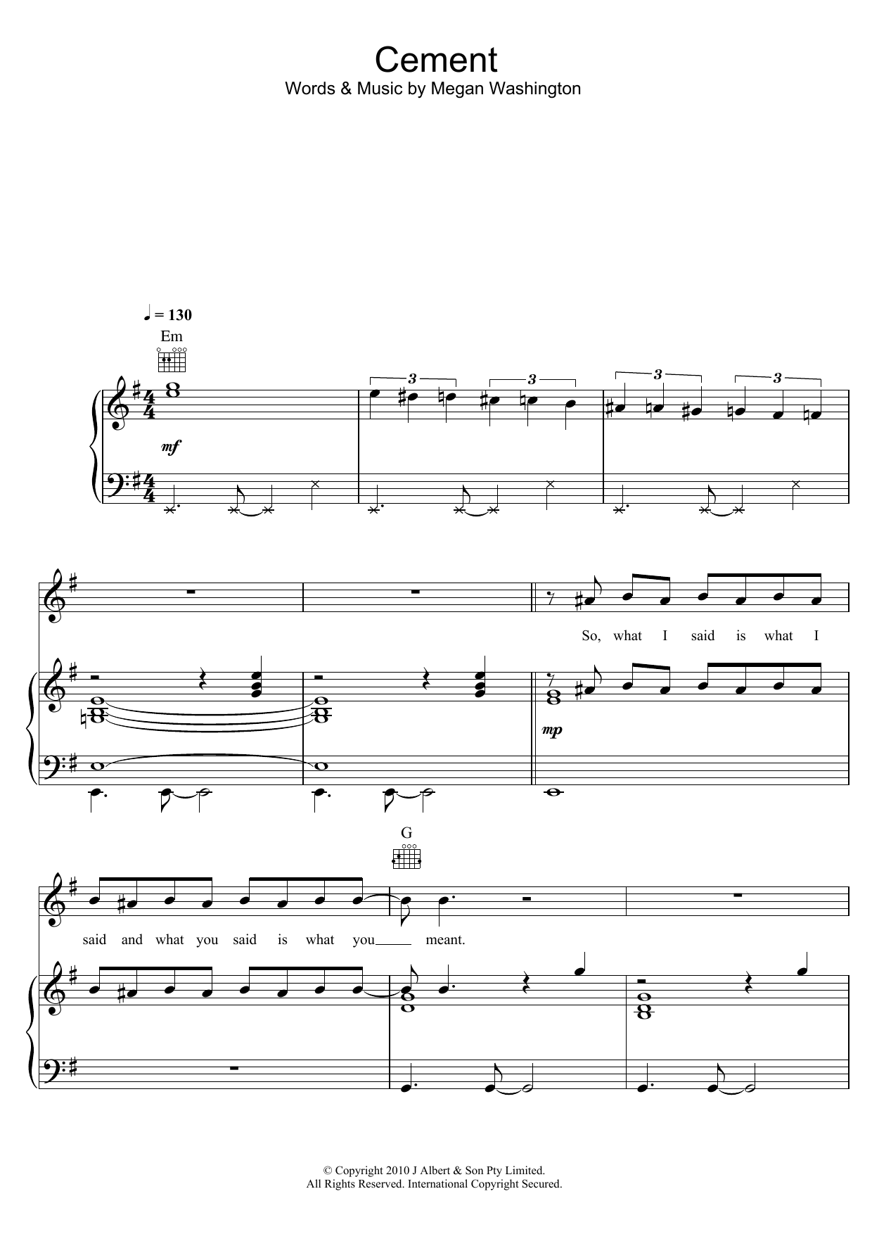 Learn to play Washington Cement sheet music for Piano, Vocal & Guitar Chords in minutes. Price: 7.8900$ Washington Cement sheet music notes and chords arranged for Piano, Vocal & Guitar Chords