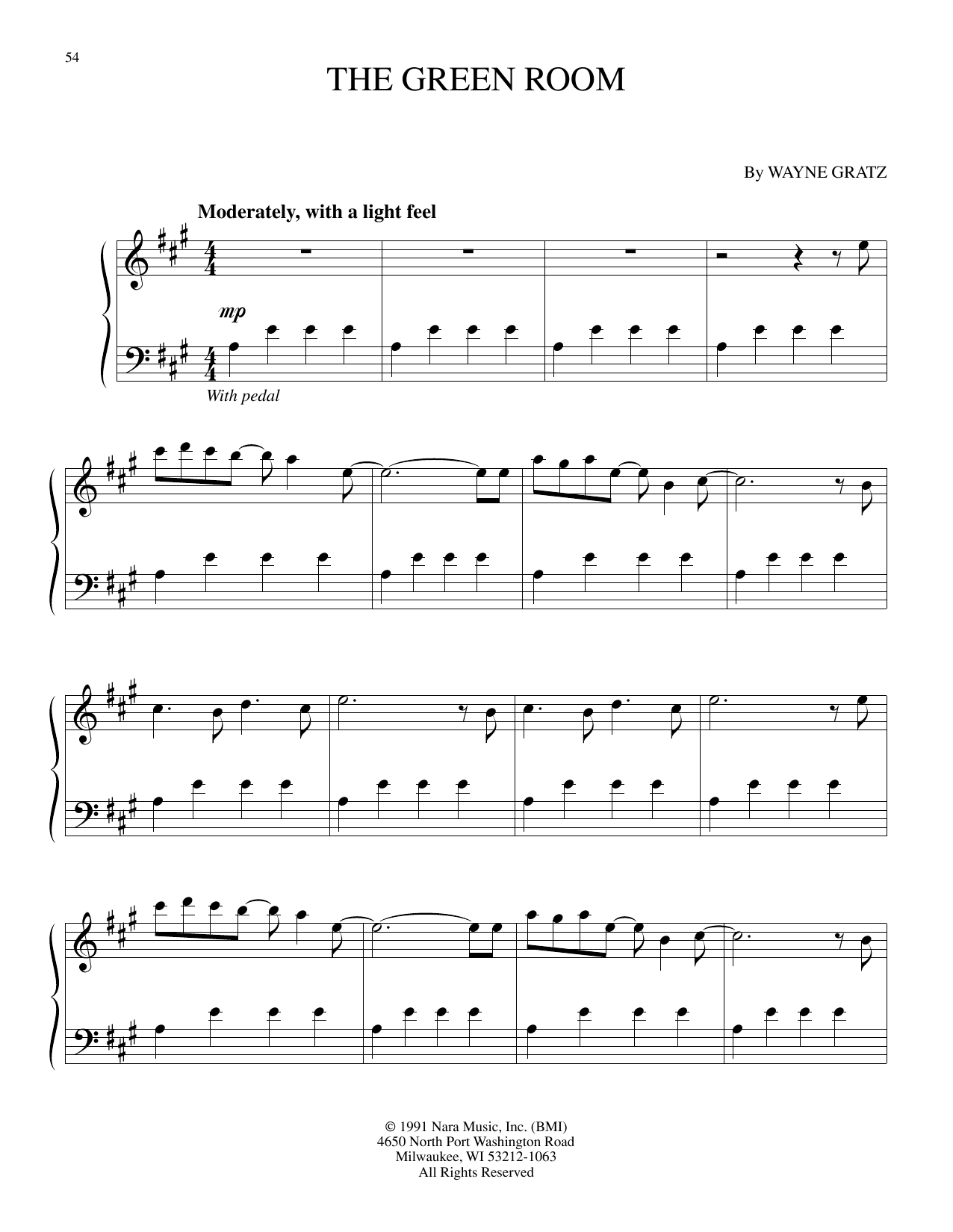 Learn to play Wayne Gratz The Green Room sheet music for Piano Solo in minutes. Price: 7.8900$ Wayne Gratz The Green Room sheet music notes and chords arranged for Piano Solo