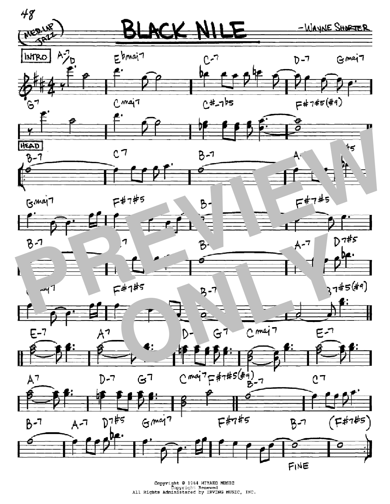 Wayne Shorter Black Nile sheet music notes and chords. Download Printable PDF.