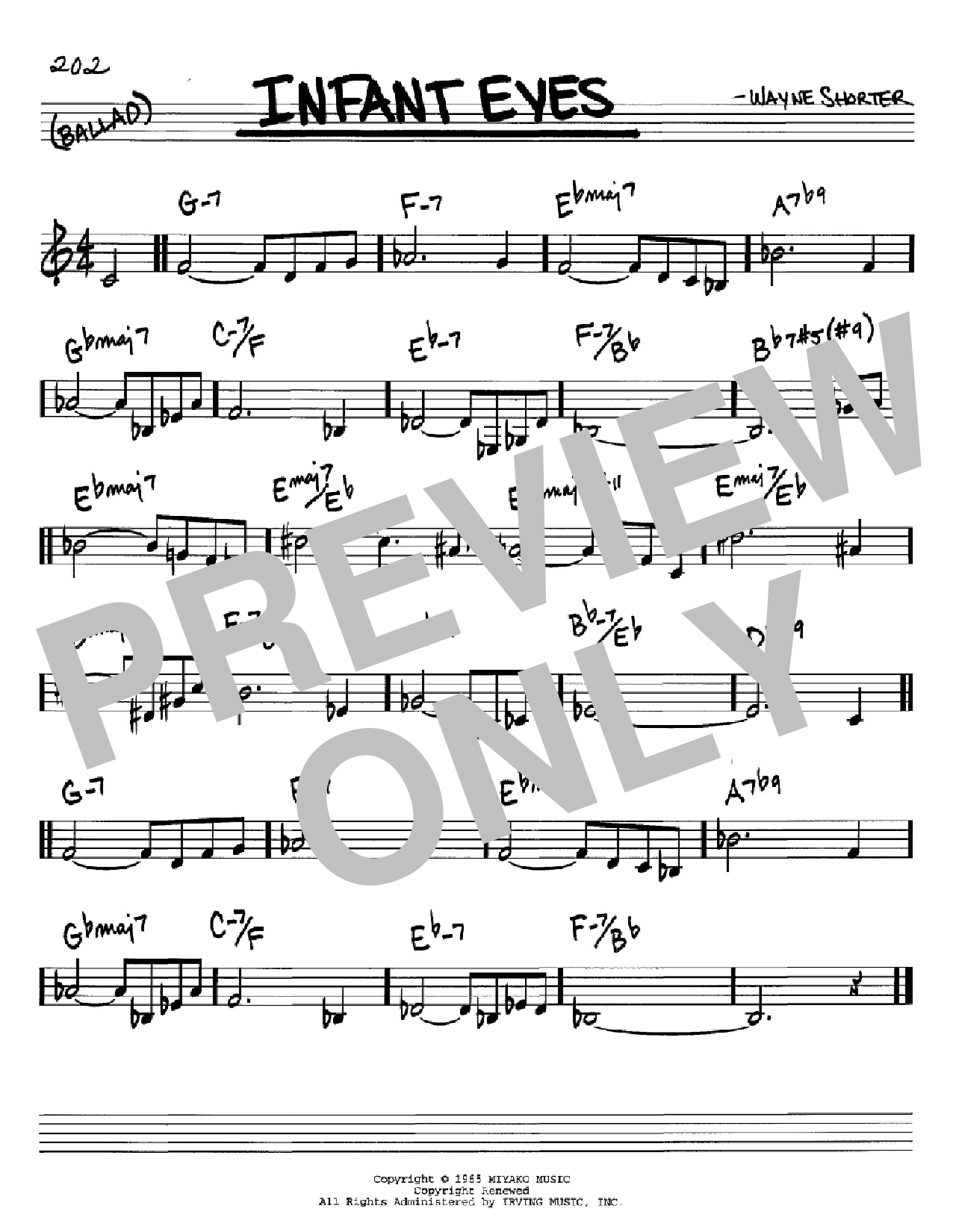 Wayne Shorter Infant Eyes sheet music notes and chords. Download Printable PDF.