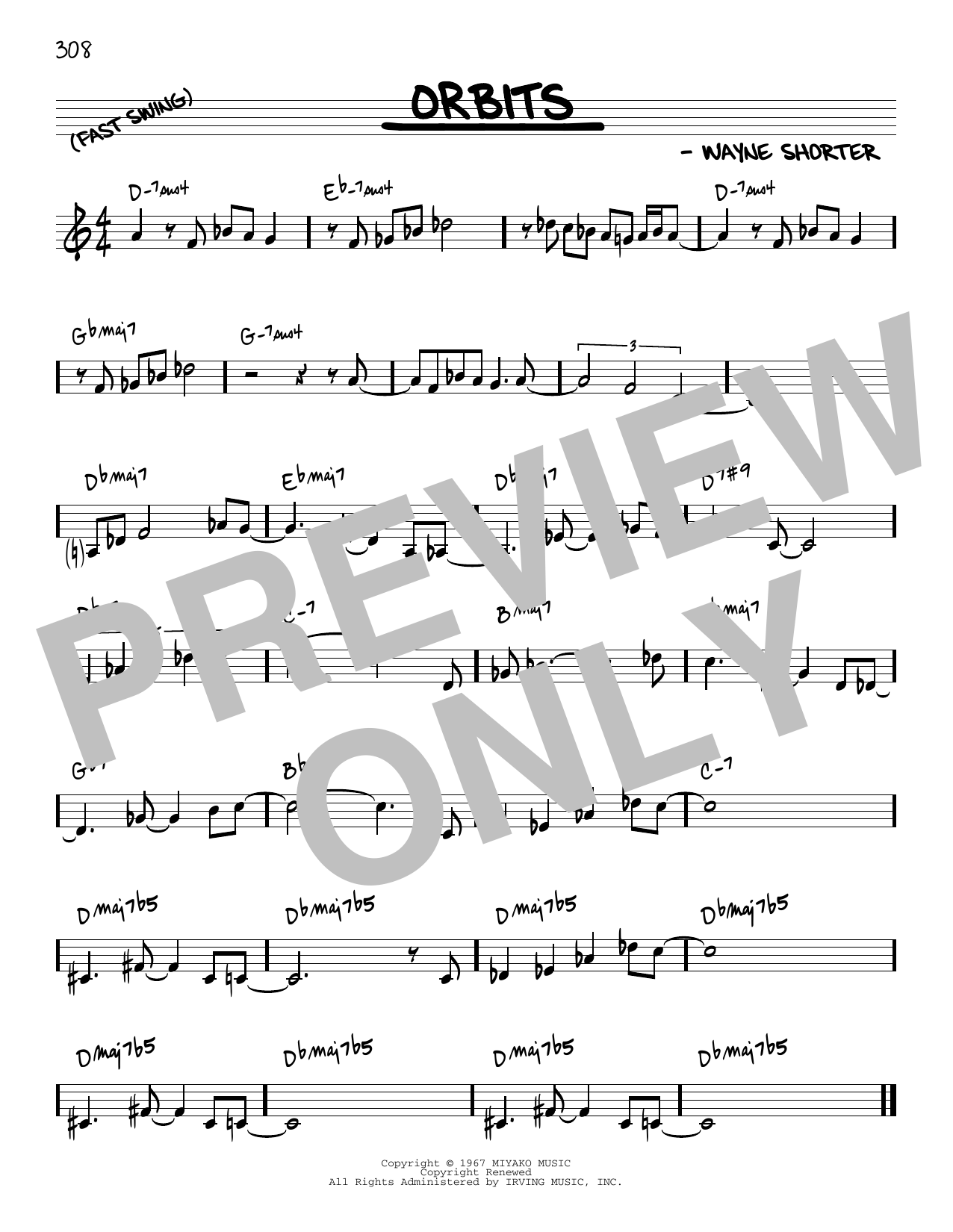 Wayne Shorter Orbits [Reharmonized version] (arr. Jack Grassel) sheet music notes and chords arranged for Real Book – Melody & Chords