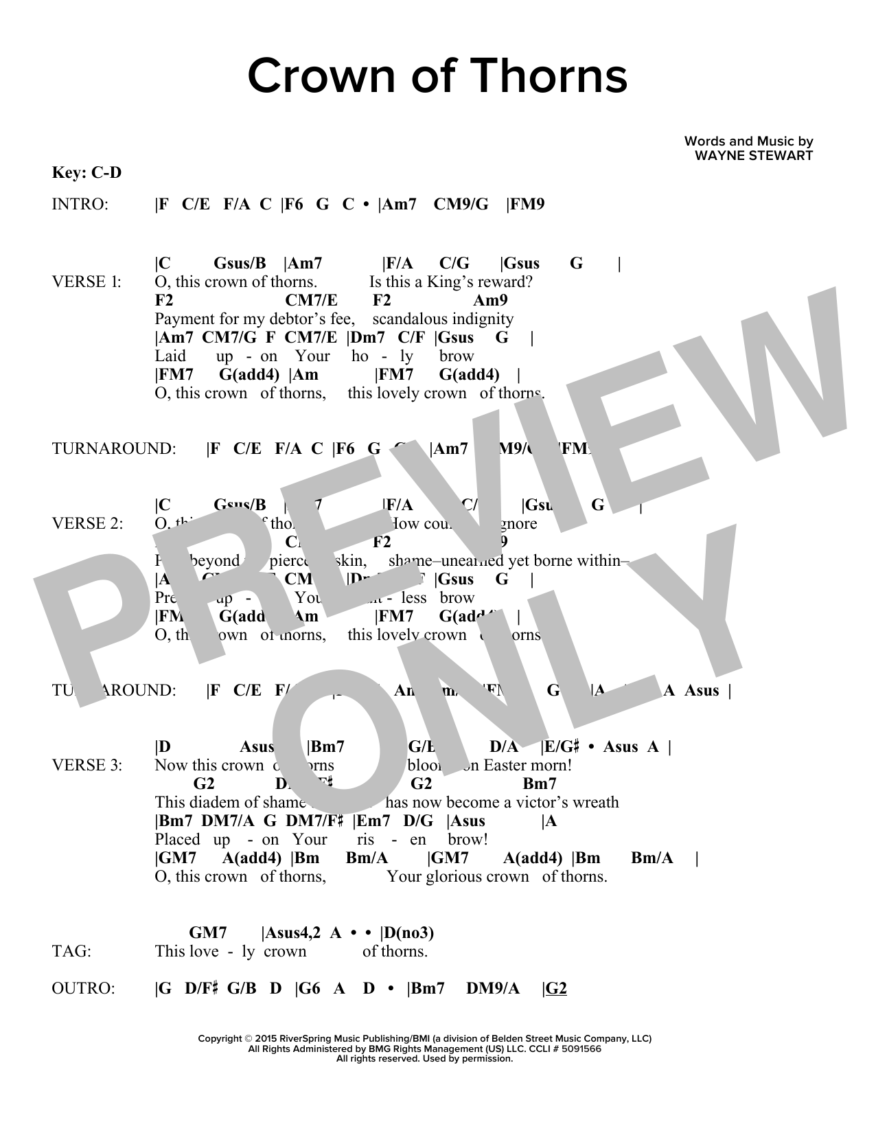 Wayne Stewart Crown Of Thorns sheet music notes and chords. Download Printable PDF.