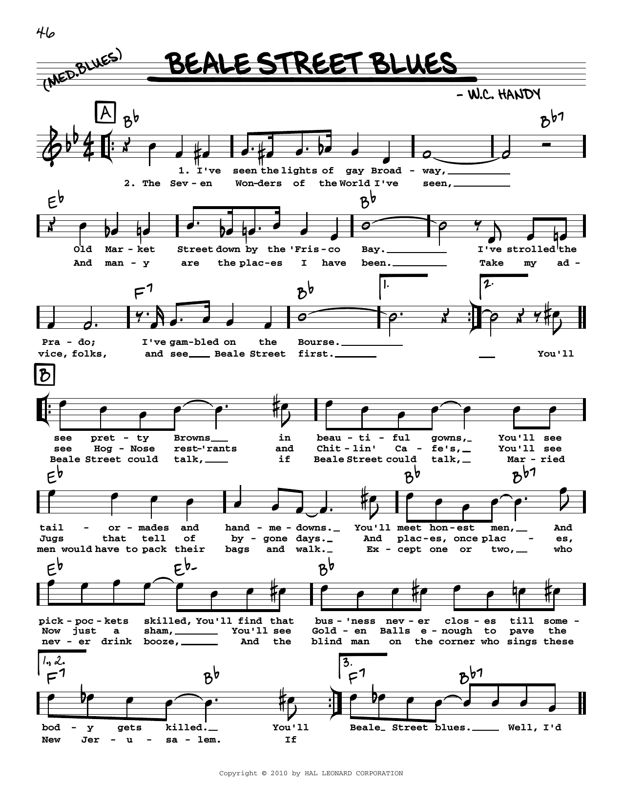 W.C. Handy Beale Street Blues (arr. Robert Rawlins) sheet music notes and chords. Download Printable PDF.