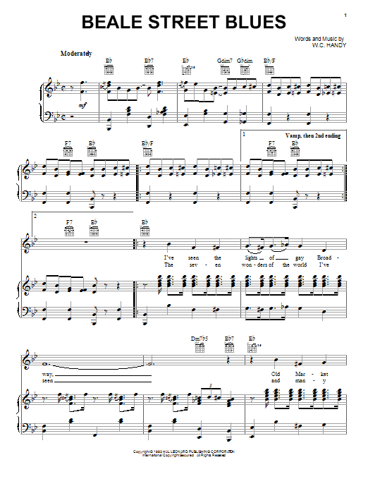 W.C. Handy Beale Street Blues sheet music notes and chords. Download Printable PDF.