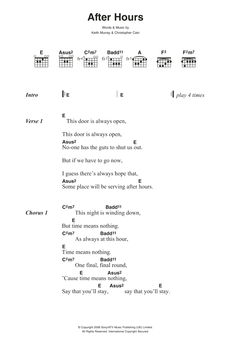 Learn to play We Are Scientists After Hours sheet music for Guitar Chords/Lyrics in minutes. Price: 4.4900$ We Are Scientists After Hours sheet music notes and chords arranged for Guitar Chords/Lyrics