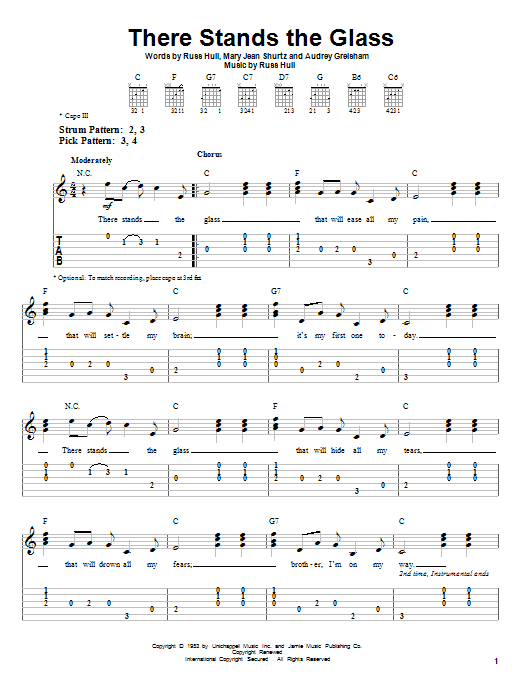 Webb Pierce There Stands The Glass sheet music notes and chords. Download Printable PDF.