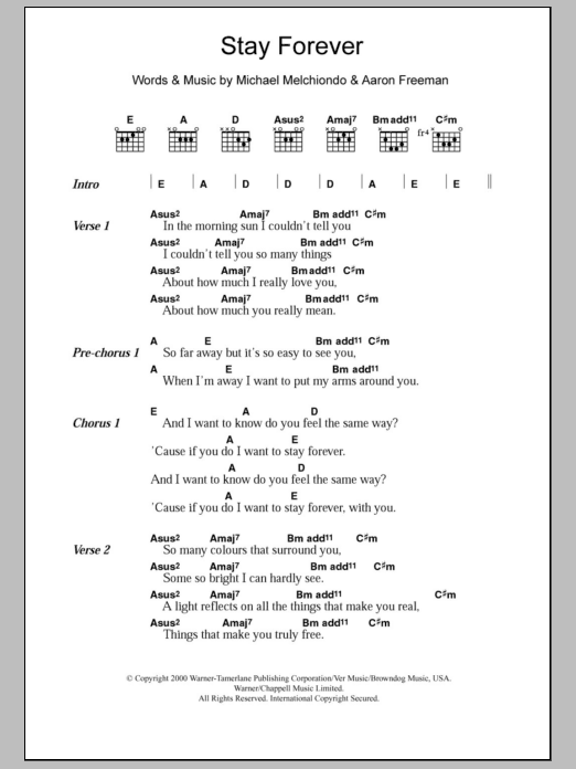 Ween Stay Forever sheet music notes and chords. Download Printable PDF.