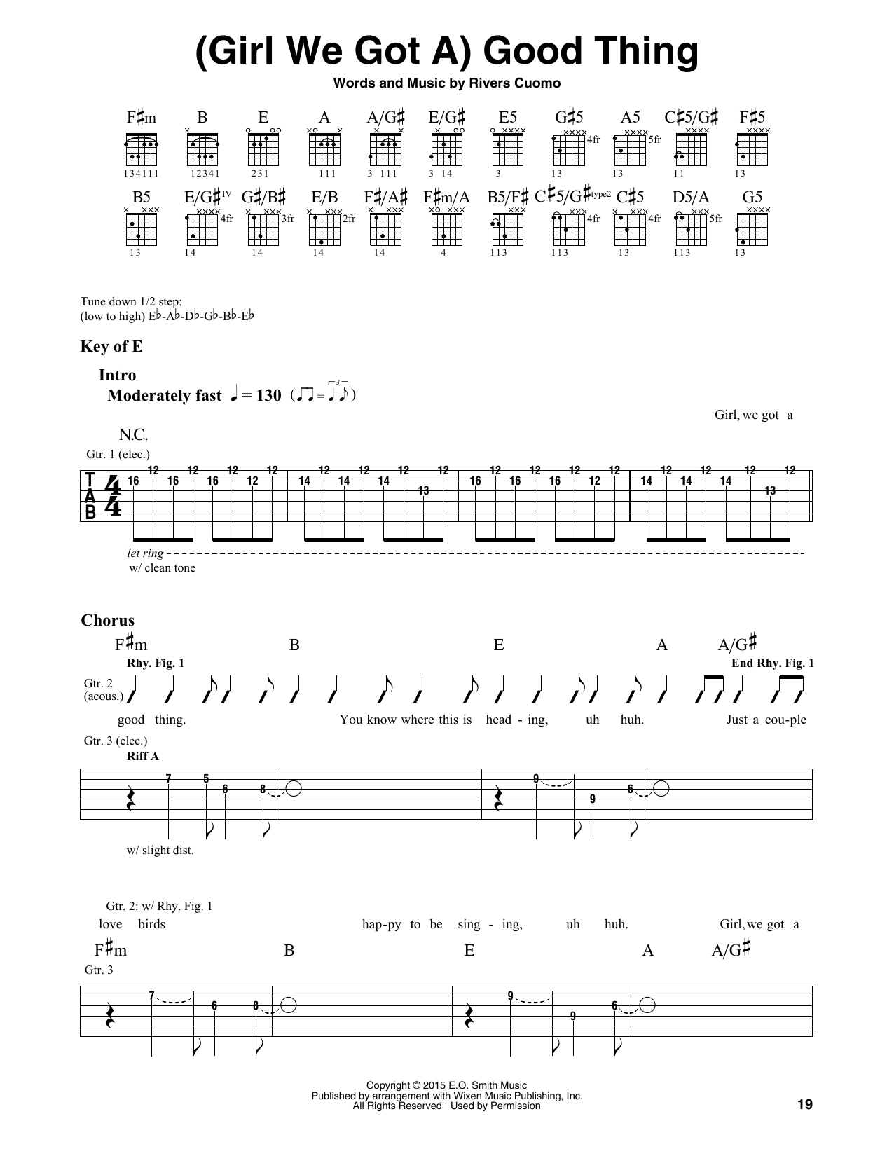 Weezer (Girl We Got A) Good Thing sheet music notes and chords. Download Printable PDF.