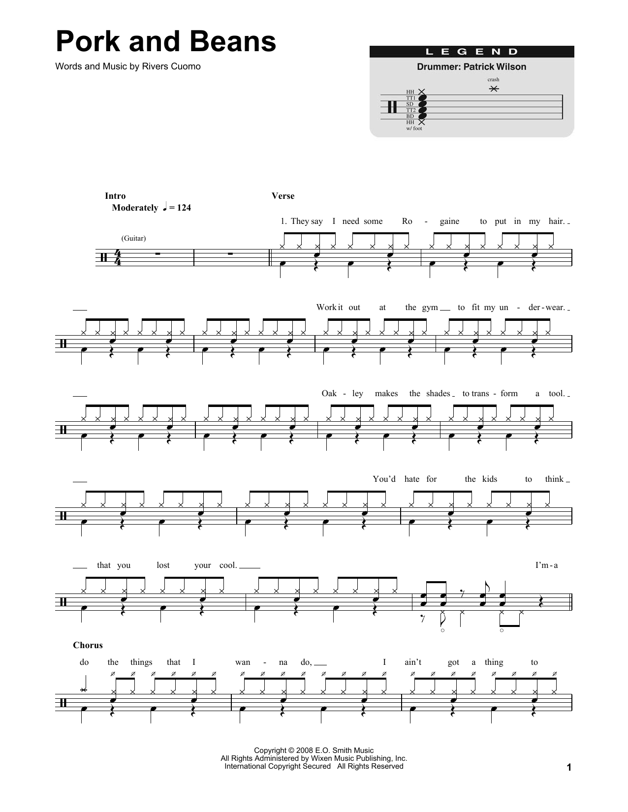 Weezer Pork And Beans sheet music notes and chords. Download Printable PDF.