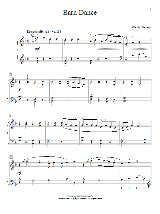 Wendy Stevens Barn Dance sheet music notes and chords arranged for Educational Piano