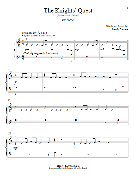 Wendy Stevens The Knights' Quest sheet music notes and chords. Download Printable PDF.