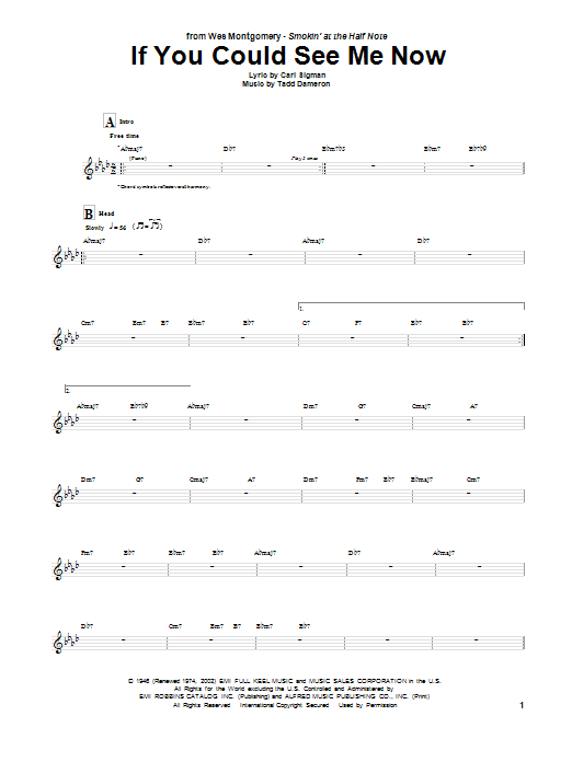 Learn to play Wes Montgomery If You Could See Me Now sheet music for Guitar Tab in minutes. Price: 7.8900$ Wes Montgomery If You Could See Me Now sheet music notes and chords arranged for Guitar Tab