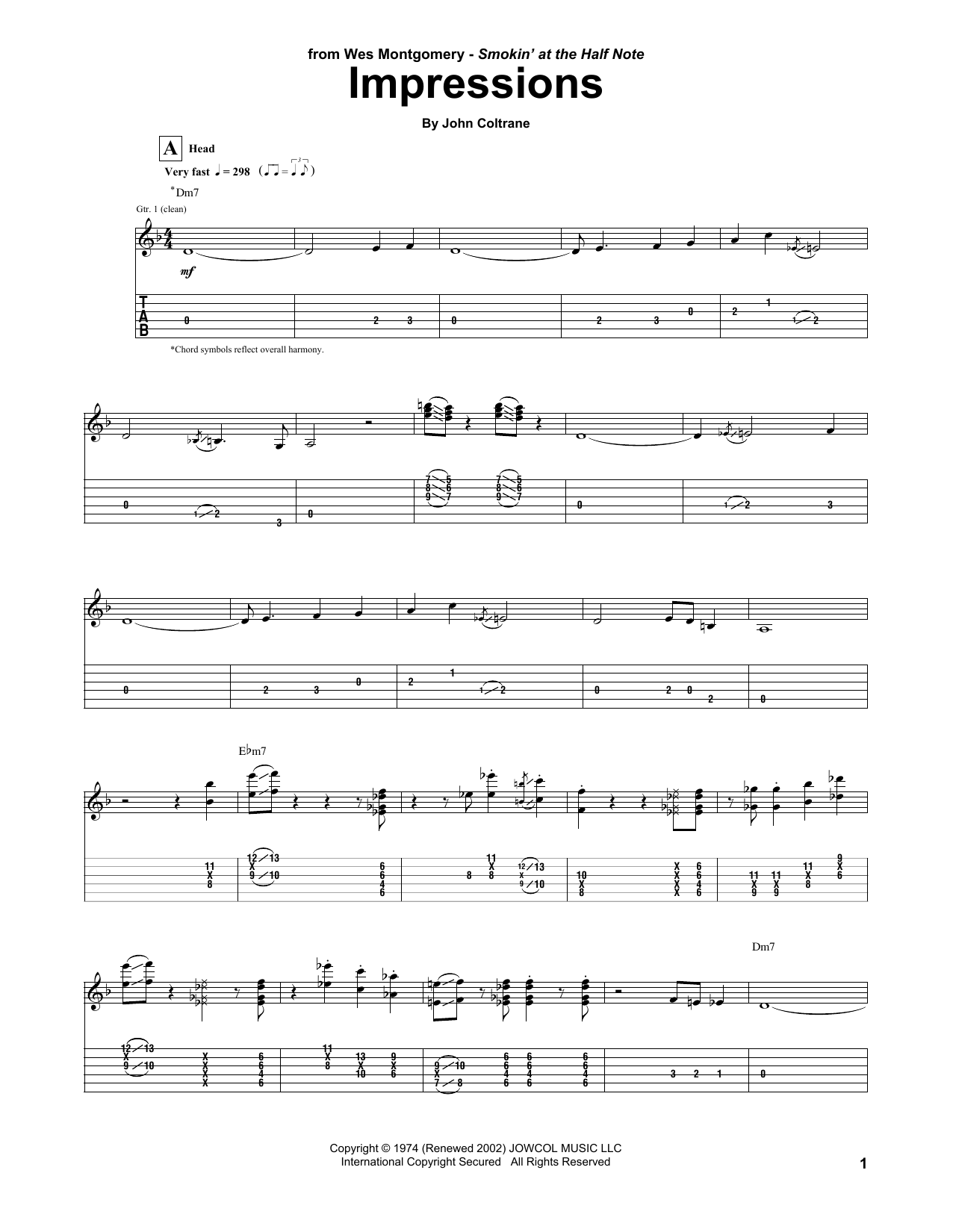 Learn to play Wes Montgomery Impressions sheet music for Guitar Tab in minutes. Price: 7.8900$ Wes Montgomery Impressions sheet music notes and chords arranged for Guitar Tab
