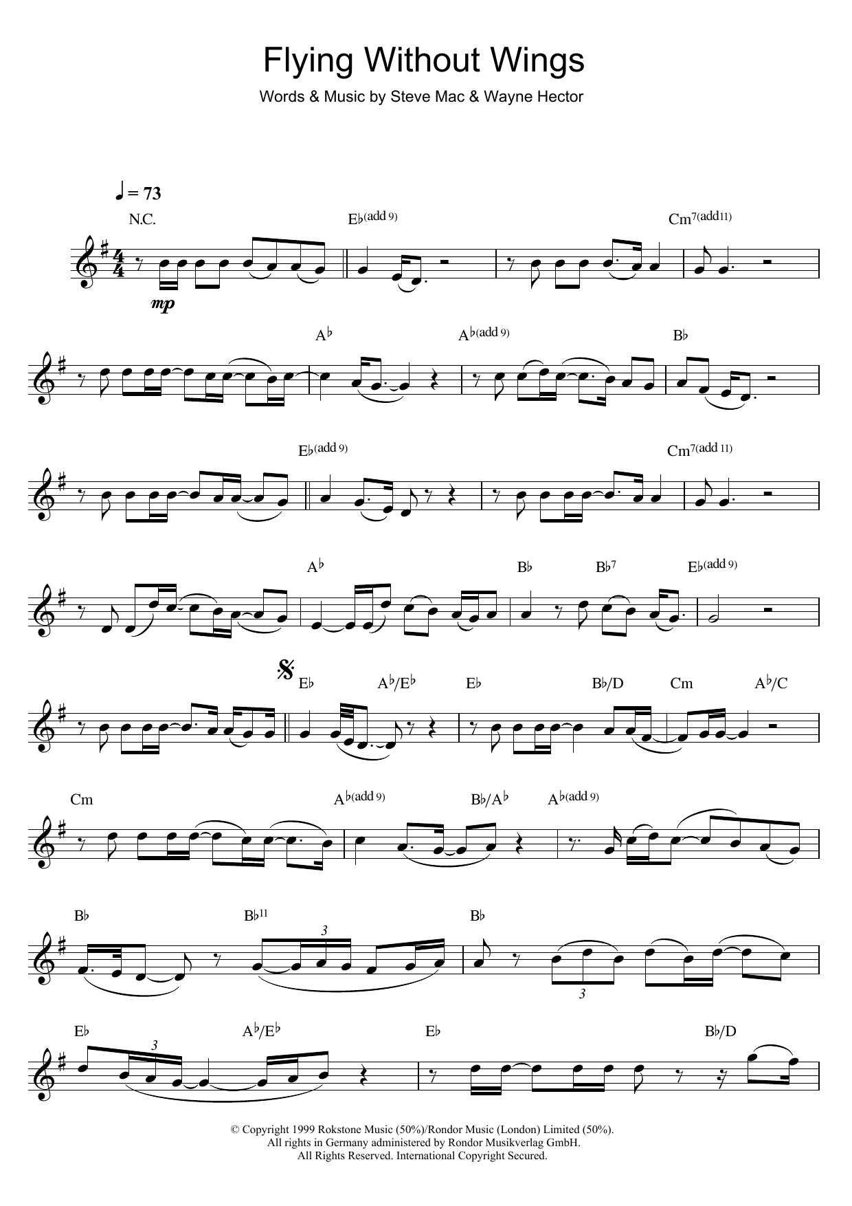 Westlife Flying Without Wings sheet music notes and chords. Download Printable PDF.