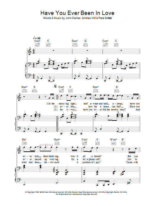 Westlife Have You Ever Been In Love sheet music notes and chords. Download Printable PDF.