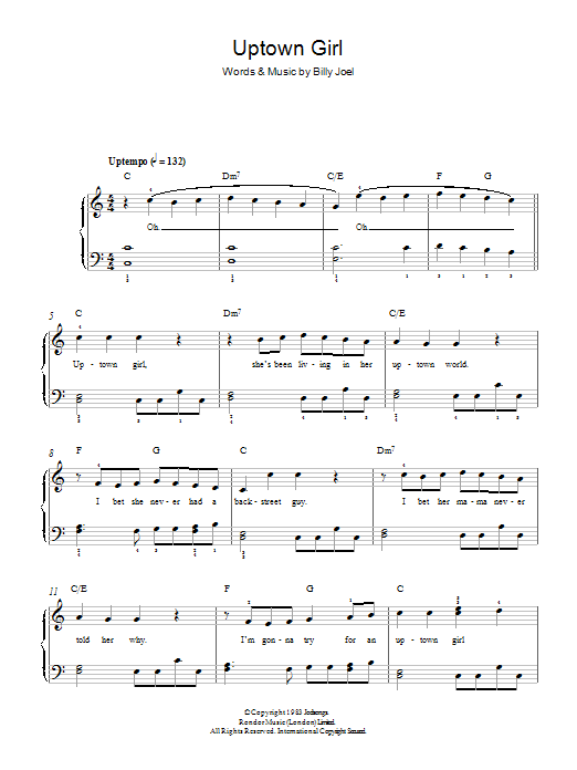 Westlife Uptown Girl sheet music notes and chords. Download Printable PDF.