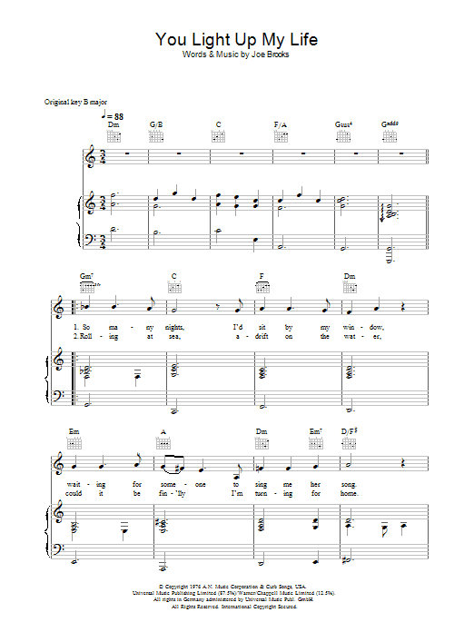 Learn to play Westlife You Light Up My Life sheet music for Piano, Vocal & Guitar Chords in minutes. Price: 7.8900$ Westlife You Light Up My Life sheet music notes and chords arranged for Piano, Vocal & Guitar Chords