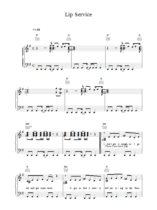 Learn to play Wet Wet Wet Lip Service sheet music for Piano, Vocal & Guitar Chords in minutes. Price: 7.8900$ Wet Wet Wet Lip Service sheet music notes and chords arranged for Piano, Vocal & Guitar Chords