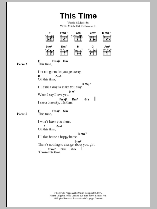 Wet Wet Wet This Time sheet music notes and chords. Download Printable PDF.