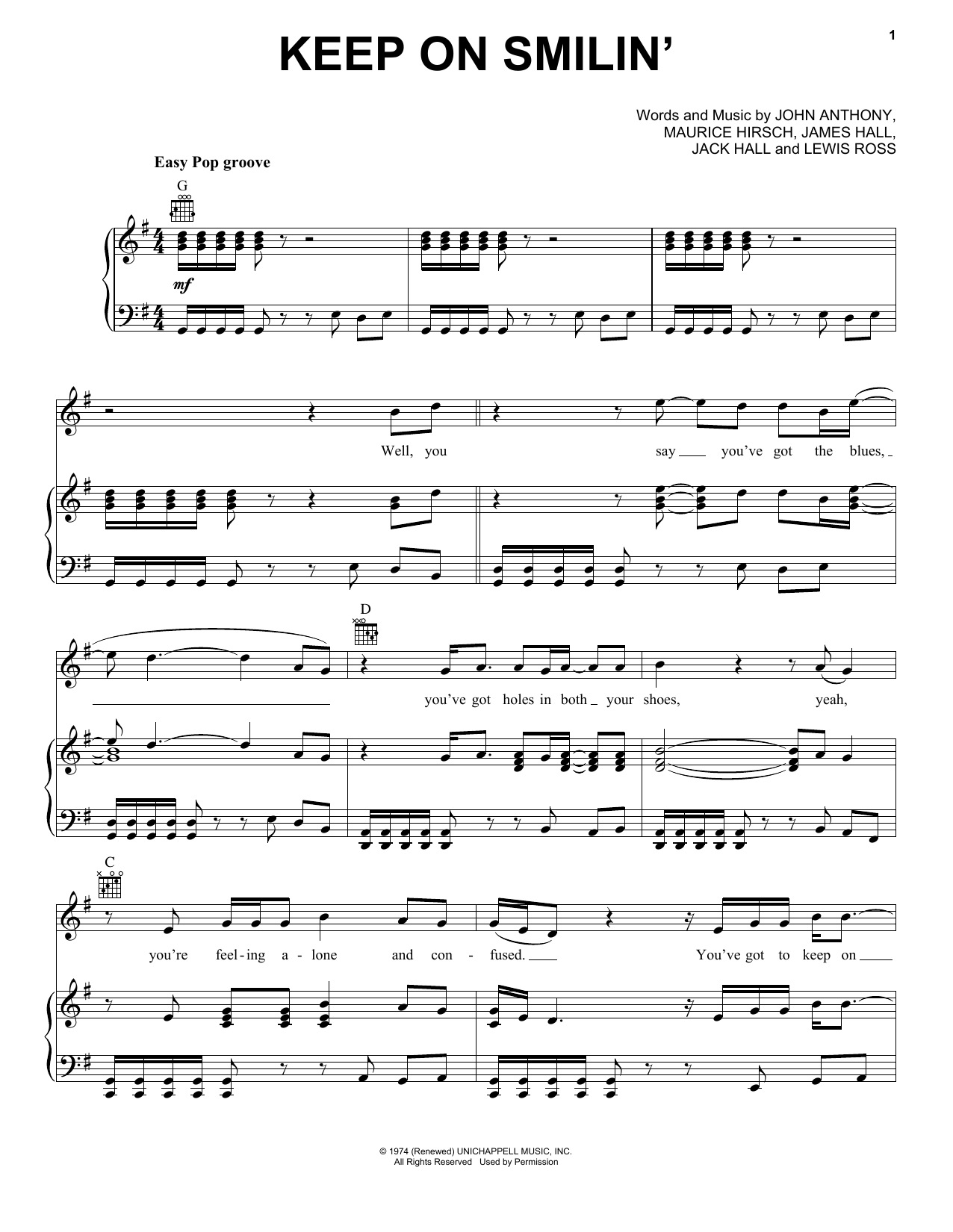 Learn to play Wet Willie Keep On Smilin' sheet music for Piano, Vocal & Guitar Chords (Right-Hand Melody) in minutes. Price: 7.8900$ Wet Willie Keep On Smilin' sheet music notes and chords arranged for Piano, Vocal & Guitar Chords (Right-Hand Melody)