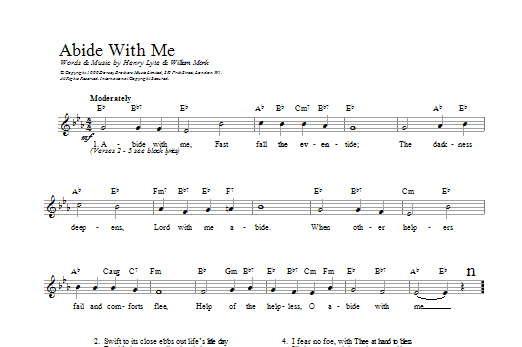 William H. Monk Abide With Me sheet music notes and chords. Download Printable PDF.