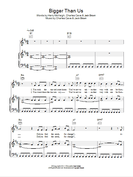 Learn to play White Lies Bigger Than Us sheet music for Piano, Vocal & Guitar Chords in minutes. Price: 7.8900$ White Lies Bigger Than Us sheet music notes and chords arranged for Piano, Vocal & Guitar Chords