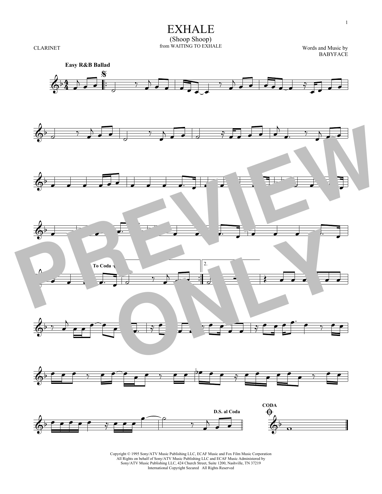 Whitney Houston Exhale (Shoop Shoop) sheet music notes and chords. Download Printable PDF.