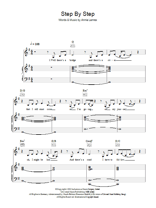 Whitney Houston Step By Step sheet music notes and chords arranged for Piano, Vocal & Guitar Chords