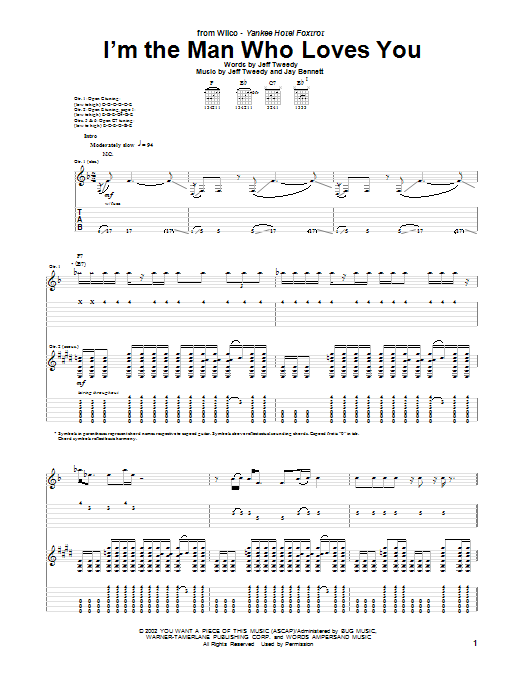 Wilco I'm The Man Who Loves You sheet music notes and chords. Download Printable PDF.