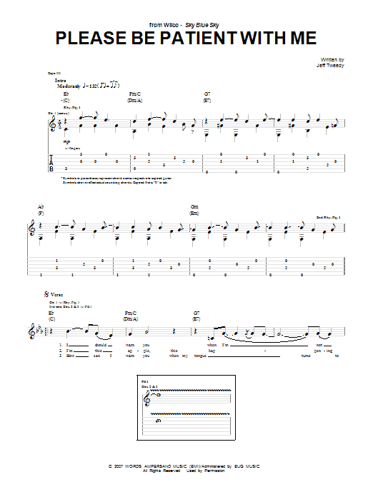 Wilco Please Be Patient With Me sheet music notes and chords. Download Printable PDF.